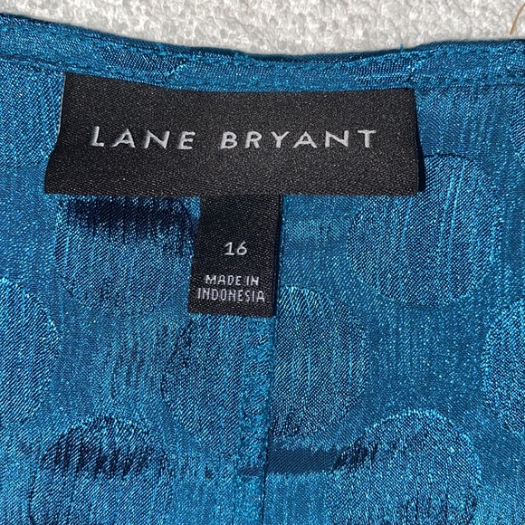 Lane Bryant blouse short flutter sleeves rounded neckline polka dot Size 16 - Picture 7 of 9